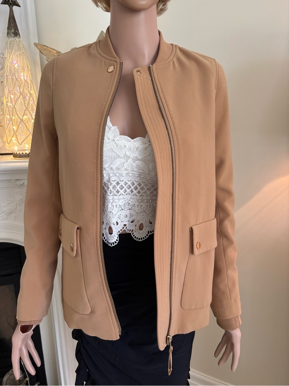 H&M Tan Zip-Front Jacket - Picture 5 of 12
